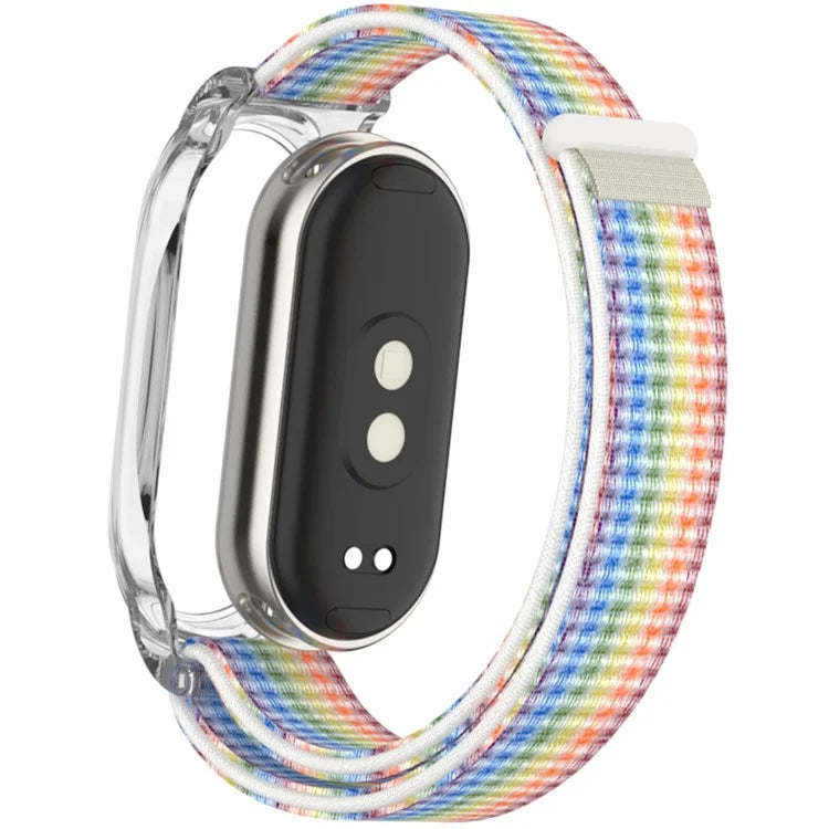For Xiaomi Mi Band 9 / Smart Band 8 Watch Band Nylon Loop Wrist Strap with PC Watch Case
