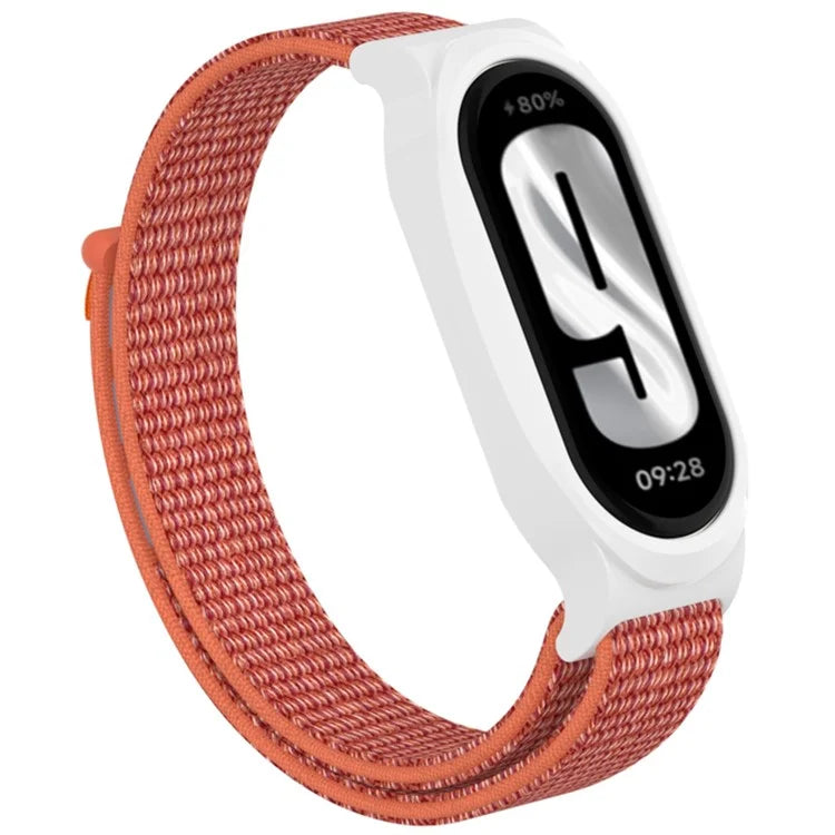 For Xiaomi Mi Band 9 / Smart Band 8 Watch Band Nylon Loop Wrist Strap with PC Watch Case
