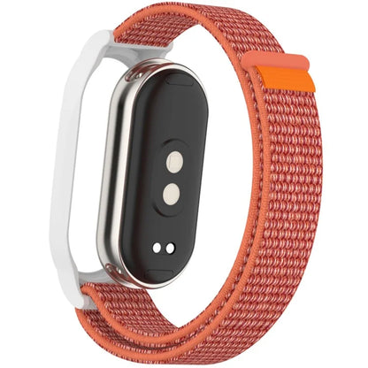 For Xiaomi Mi Band 9 / Smart Band 8 Watch Band Nylon Loop Wrist Strap with PC Watch Case