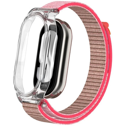 For Xiaomi Mi Band 9 / Smart Band 8 Watch Band Nylon Loop Wrist Strap with PC Watch Case
