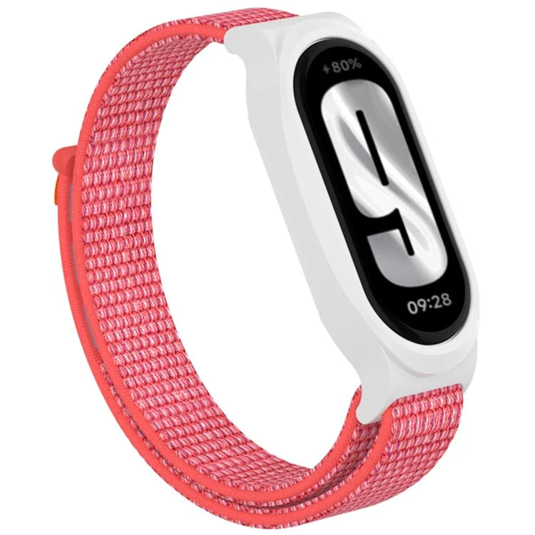 For Xiaomi Mi Band 9 / Smart Band 8 Watch Band Nylon Loop Wrist Strap with PC Watch Case