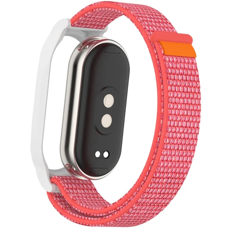 For Xiaomi Mi Band 9 / Smart Band 8 Watch Band Nylon Loop Wrist Strap with PC Watch Case