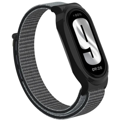 For Xiaomi Mi Band 9 / Smart Band 8 Watch Band Nylon Loop Wrist Strap with PC Watch Case