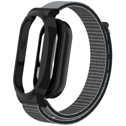 For Xiaomi Mi Band 9 / Smart Band 8 Watch Band Nylon Loop Wrist Strap with PC Watch Case