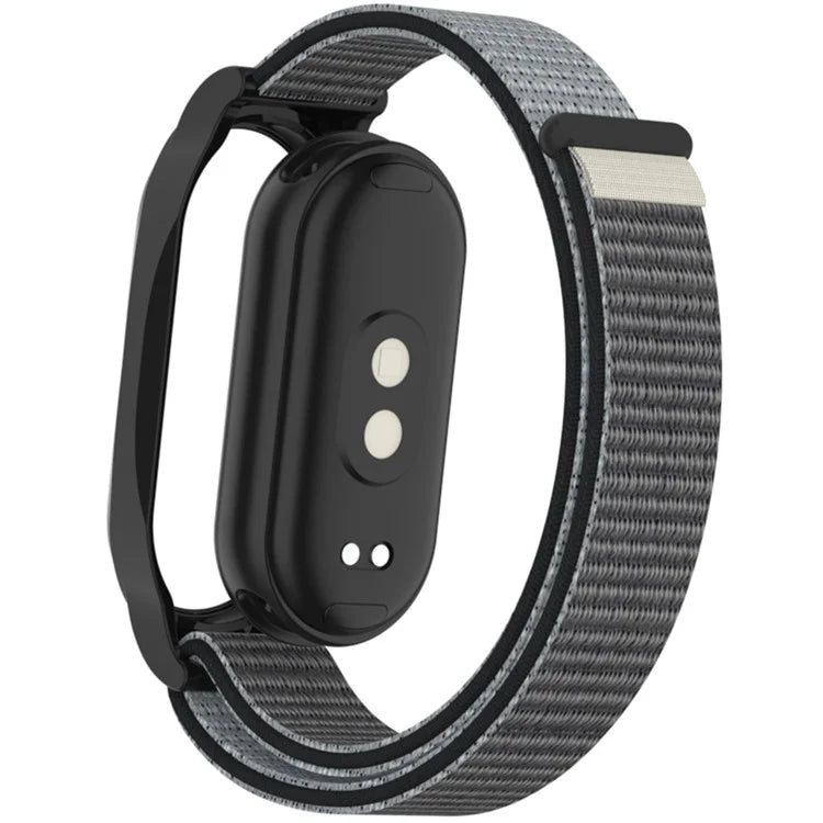 For Xiaomi Mi Band 9 / Smart Band 8 Watch Band Nylon Loop Wrist Strap with PC Watch Case