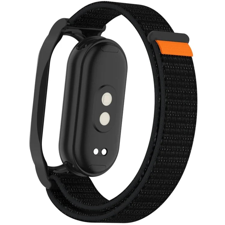 For Xiaomi Mi Band 9 / Smart Band 8 Watch Band Nylon Loop Wrist Strap with PC Watch Case
