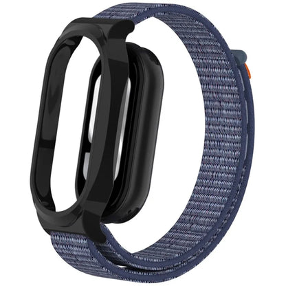 For Xiaomi Mi Band 9 / Smart Band 8 Watch Band Nylon Loop Wrist Strap with PC Watch Case