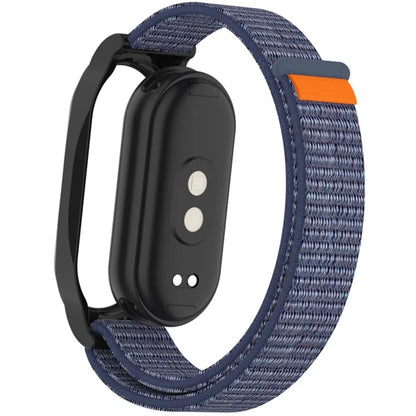 For Xiaomi Mi Band 9 / Smart Band 8 Watch Band Nylon Loop Wrist Strap with PC Watch Case
