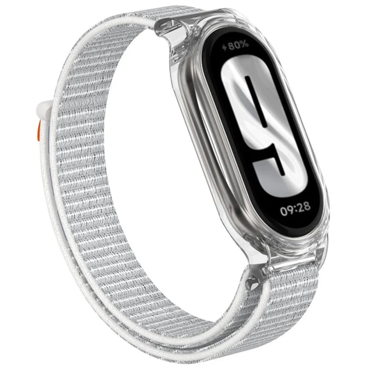 For Xiaomi Mi Band 9 / Smart Band 8 Watch Band Nylon Loop Wrist Strap with PC Watch Case