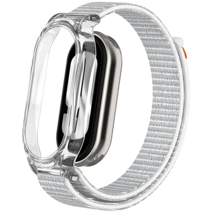 For Xiaomi Mi Band 9 / Smart Band 8 Watch Band Nylon Loop Wrist Strap with PC Watch Case