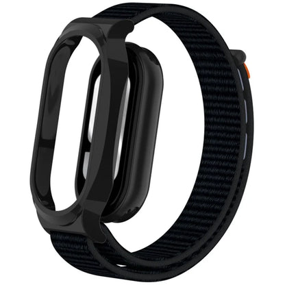 For Xiaomi Mi Band 9 / Smart Band 8 Watch Band Nylon Loop Wrist Strap with PC Watch Case