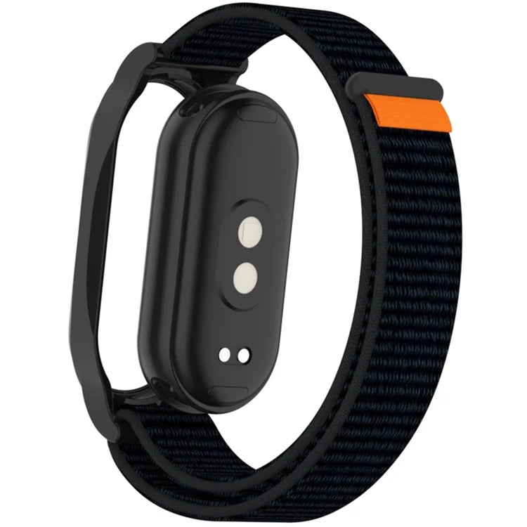 For Xiaomi Mi Band 9 / Smart Band 8 Watch Band Nylon Loop Wrist Strap with PC Watch Case