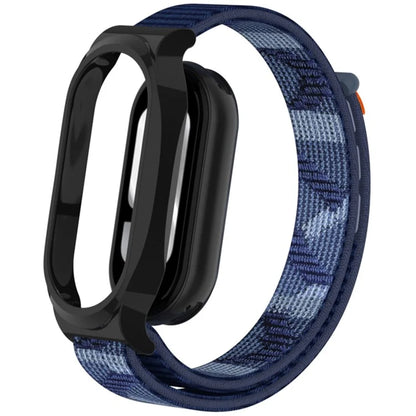 For Xiaomi Mi Band 9 / Smart Band 8 Watch Band Nylon Loop Wrist Strap with PC Watch Case