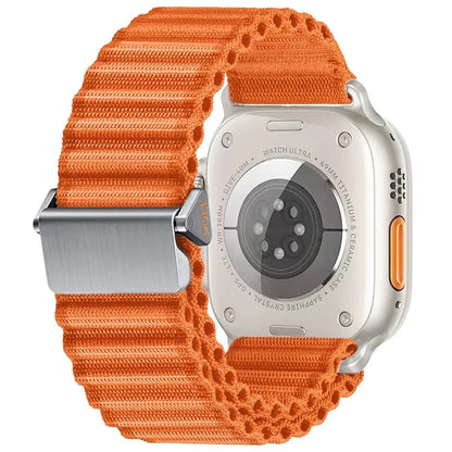 For Apple Watch 10 46mm / Ultra 2 / Ultra 49mm / 9 8 7 45mm / SE (2023) SE (2022) SE 6 5 4 44mm / 3 2 1 42mm Wavy Texture Nylon Strap