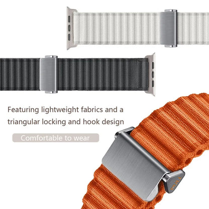 For Apple Watch 10 46mm / Ultra 2 / Ultra 49mm / 9 8 7 45mm / SE (2023) SE (2022) SE 6 5 4 44mm / 3 2 1 42mm Wavy Texture Nylon Strap