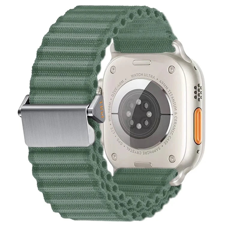 For Apple Watch 10 46mm / Ultra 2 / Ultra 49mm / 9 8 7 45mm / SE (2023) SE (2022) SE 6 5 4 44mm / 3 2 1 42mm Wavy Texture Nylon Strap