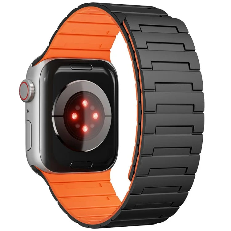 For Apple Watch 10 46mm / Ultra 2 / Ultra 49mm / 9 8 7 45mm / SE (2023) SE (2022) SE 6 5 4 44mm / 3 2 1 42mm Magnetic Silicone Watch Strap