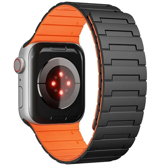 For Apple Watch 10 46mm / Ultra 2 / Ultra 49mm / 9 8 7 45mm / SE (2023) SE (2022) SE 6 5 4 44mm / 3 2 1 42mm Magnetic Silicone Watch Strap