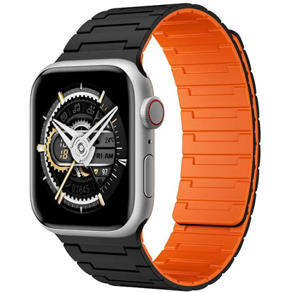 For Apple Watch 10 46mm / Ultra 2 / Ultra 49mm / 9 8 7 45mm / SE (2023) SE (2022) SE 6 5 4 44mm / 3 2 1 42mm Magnetic Silicone Watch Strap
