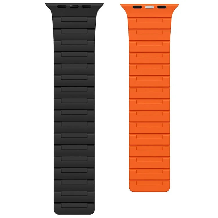 For Apple Watch 10 46mm / Ultra 2 / Ultra 49mm / 9 8 7 45mm / SE (2023) SE (2022) SE 6 5 4 44mm / 3 2 1 42mm Magnetic Silicone Watch Strap