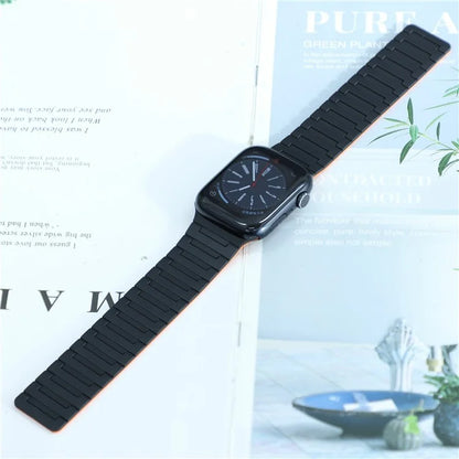 For Apple Watch 10 46mm / Ultra 2 / Ultra 49mm / 9 8 7 45mm / SE (2023) SE (2022) SE 6 5 4 44mm / 3 2 1 42mm Magnetic Silicone Watch Strap