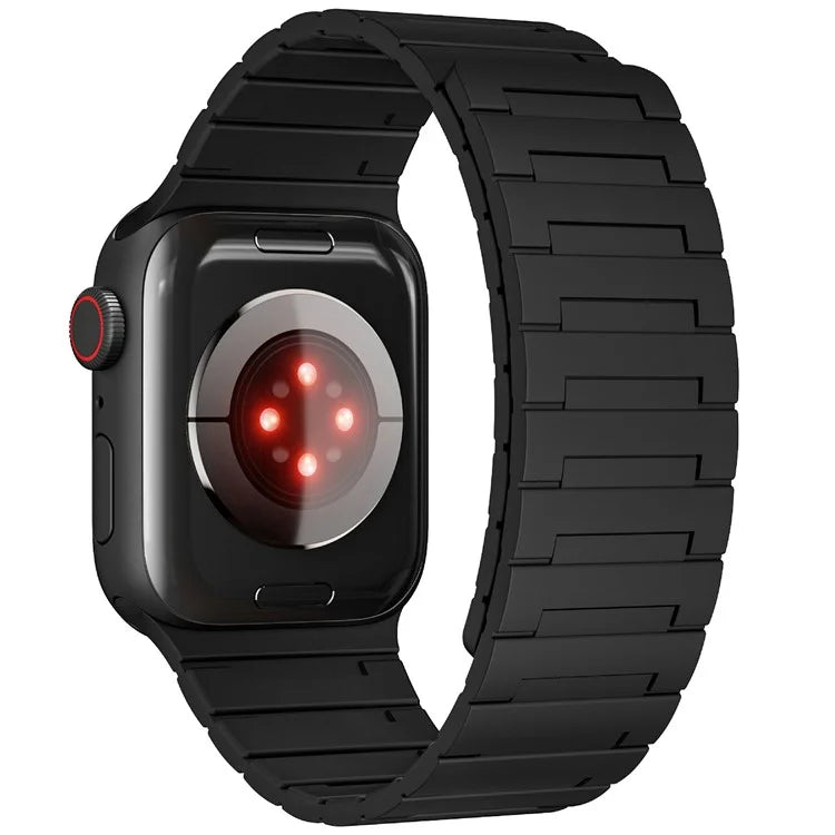 For Apple Watch 10 46mm / Ultra 2 / Ultra 49mm / 9 8 7 45mm / SE (2023) SE (2022) SE 6 5 4 44mm / 3 2 1 42mm Magnetic Silicone Watch Strap
