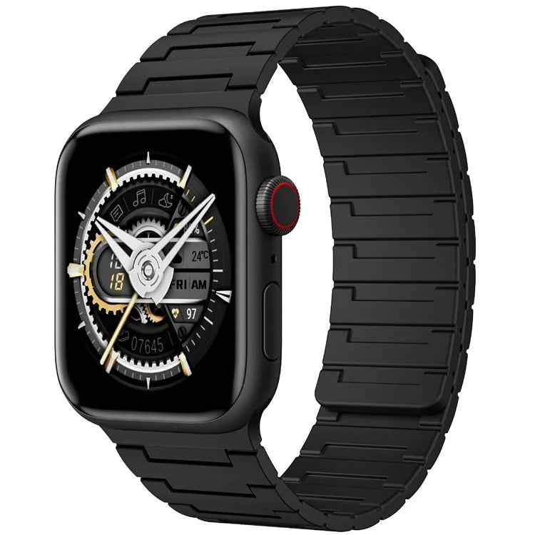 For Apple Watch 10 46mm / Ultra 2 / Ultra 49mm / 9 8 7 45mm / SE (2023) SE (2022) SE 6 5 4 44mm / 3 2 1 42mm Magnetic Silicone Watch Strap