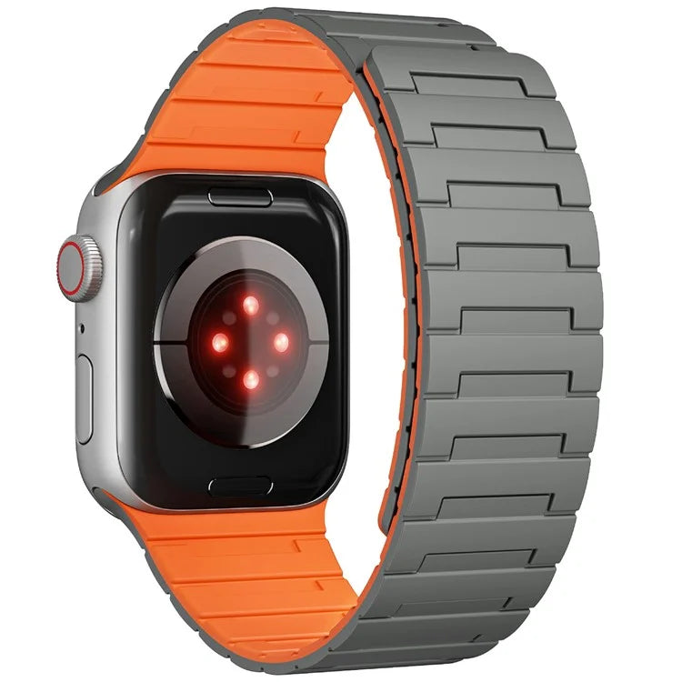 For Apple Watch 10 46mm / Ultra 2 / Ultra 49mm / 9 8 7 45mm / SE (2023) SE (2022) SE 6 5 4 44mm / 3 2 1 42mm Magnetic Silicone Watch Strap