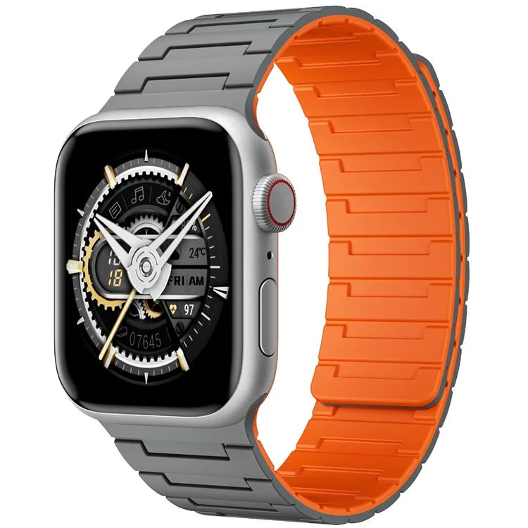 For Apple Watch 10 46mm / Ultra 2 / Ultra 49mm / 9 8 7 45mm / SE (2023) SE (2022) SE 6 5 4 44mm / 3 2 1 42mm Magnetic Silicone Watch Strap