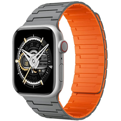 For Apple Watch 10 46mm / Ultra 2 / Ultra 49mm / 9 8 7 45mm / SE (2023) SE (2022) SE 6 5 4 44mm / 3 2 1 42mm Magnetic Silicone Watch Strap
