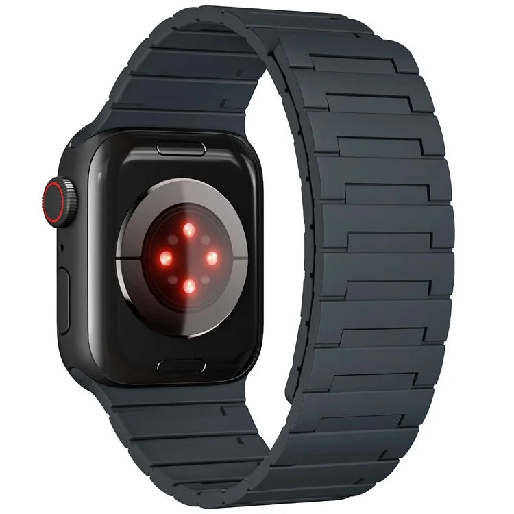 For Apple Watch 10 46mm / Ultra 2 / Ultra 49mm / 9 8 7 45mm / SE (2023) SE (2022) SE 6 5 4 44mm / 3 2 1 42mm Magnetic Silicone Watch Strap