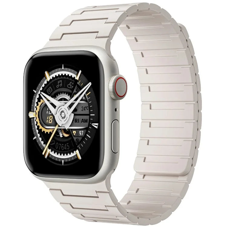 For Apple Watch 10 46mm / Ultra 2 / Ultra 49mm / 9 8 7 45mm / SE (2023) SE (2022) SE 6 5 4 44mm / 3 2 1 42mm Magnetic Silicone Watch Strap
