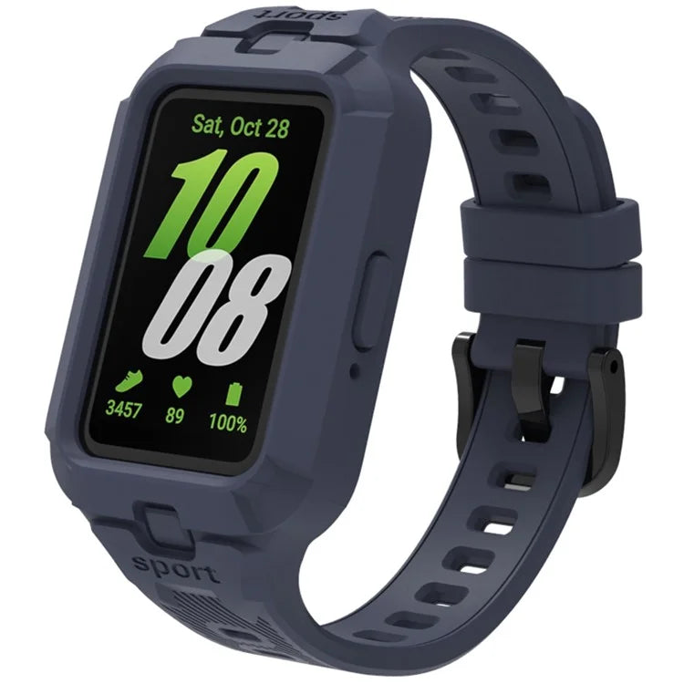For Samsung Galaxy Fit3 Watch Strap Integrate Silicone Watch Band with Protective Case