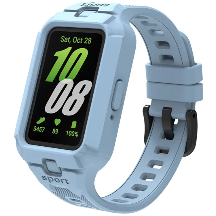 For Samsung Galaxy Fit3 Watch Strap Integrate Silicone Watch Band with Protective Case