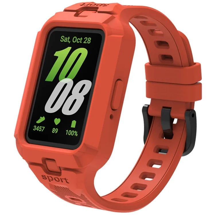 For Samsung Galaxy Fit3 Watch Strap Integrate Silicone Watch Band with Protective Case