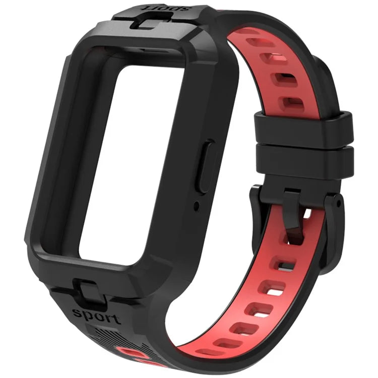 For Samsung Galaxy Fit3 Watch Strap Integrate Silicone Watch Band with Protective Case