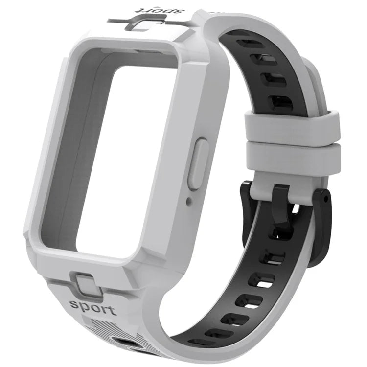 For Samsung Galaxy Fit3 Watch Strap Integrate Silicone Watch Band with Protective Case