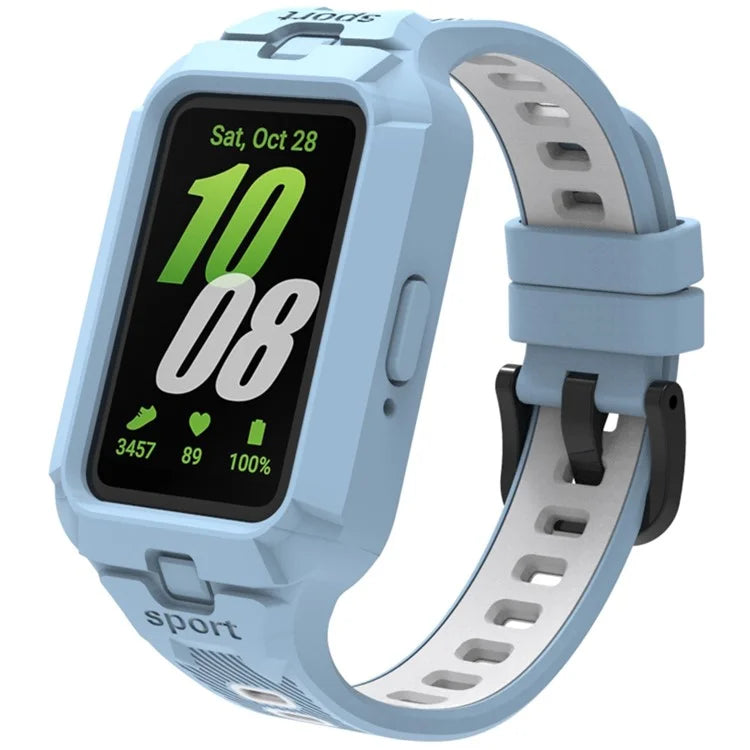 For Samsung Galaxy Fit3 Watch Strap Integrate Silicone Watch Band with Protective Case
