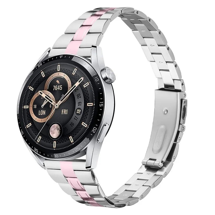 For Huawei Watch GT 2 46mm Stainless Steel Watch Strap Band with Folding Clasp Buckle