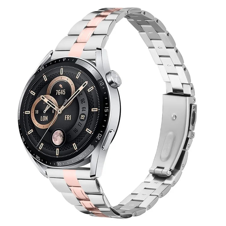 For Samsung Galaxy Watch3 45mm Band Three-Beads Stainless Steel Watch Strap Replacement