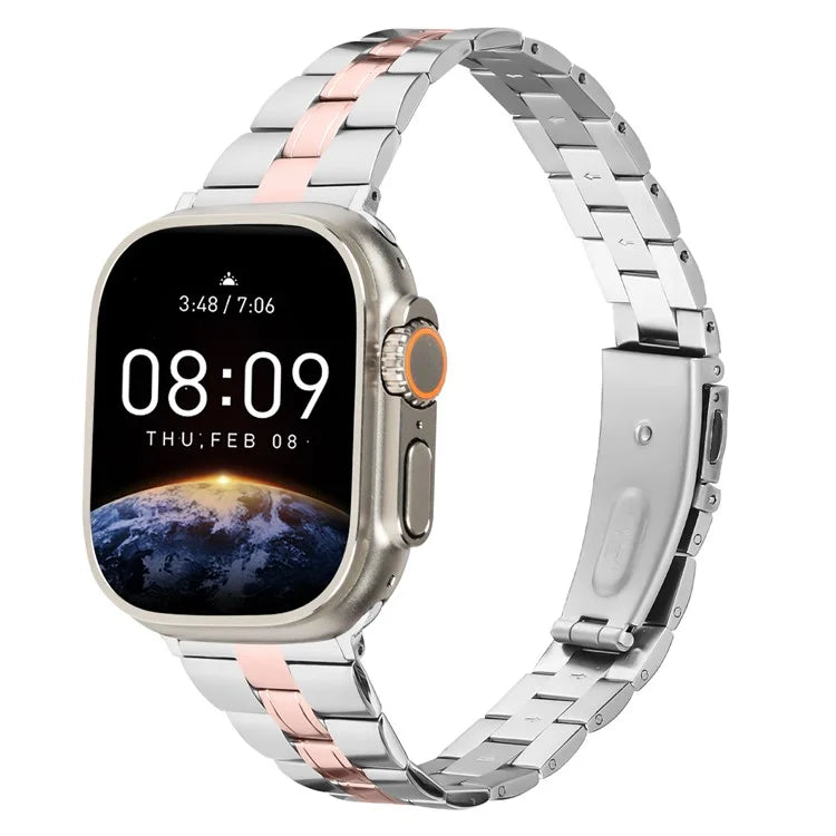 For Apple Watch 10 46mm / Ultra 2 / Ultra 49mm / 9 8 7 45mm / SE (2023) SE (2022) SE 6 5 4 44mm / 3 2 1 42mm Stainless Steel Band