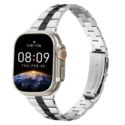 For Apple Watch 10 46mm / Ultra 2 / Ultra 49mm / 9 8 7 45mm / SE (2023) SE (2022) SE 6 5 4 44mm / 3 2 1 42mm Stainless Steel Band