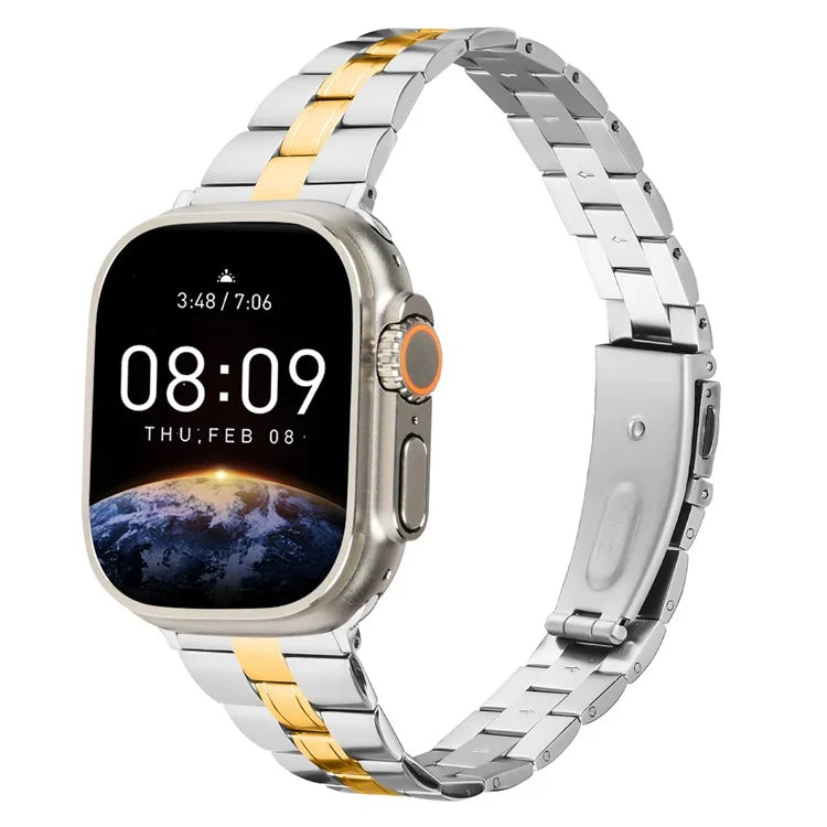 For Apple Watch 10 46mm / Ultra 2 / Ultra 49mm / 9 8 7 45mm / SE (2023) SE (2022) SE 6 5 4 44mm / 3 2 1 42mm Stainless Steel Band