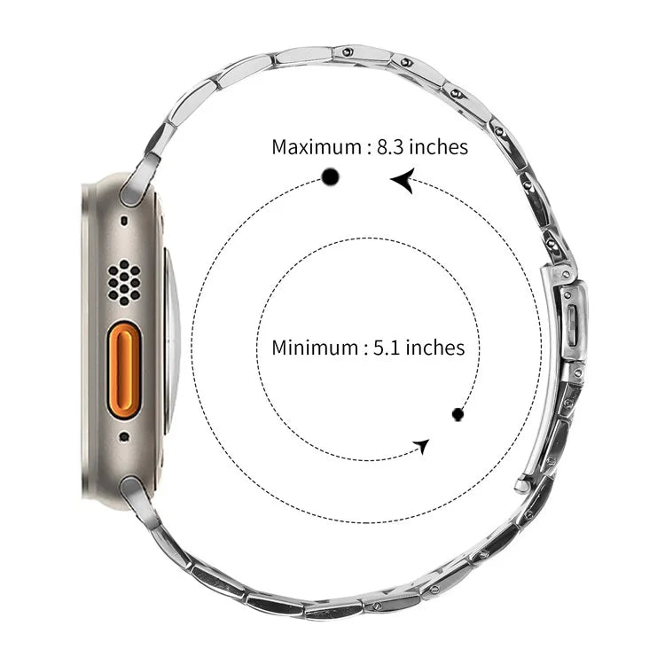For Apple Watch 10 46mm / Ultra 2 / Ultra 49mm / 9 8 7 45mm / SE (2023) SE (2022) SE 6 5 4 44mm / 3 2 1 42mm Stainless Steel Band