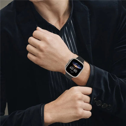 For Apple Watch Series 10 42mm / 9 8 7 41mm / SE (2023) SE (2022) SE 6 5 4 40mm / 3 2 1 38mm Stainless Steel Strap Three-Bead - Black