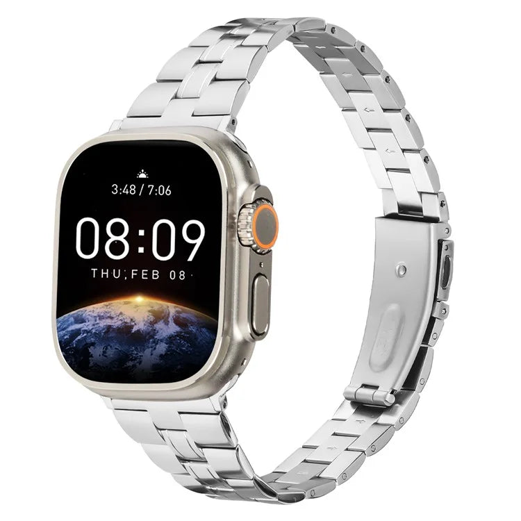 For Apple Watch Series 10 42mm / 9 8 7 41mm / SE (2023) SE (2022) SE 6 5 4 40mm / 3 2 1 38mm Watch Band Stainless Steel Strap - Silver