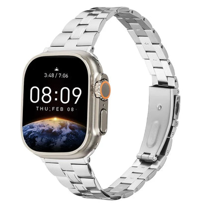 For Apple Watch Series 10 42mm / 9 8 7 41mm / SE (2023) SE (2022) SE 6 5 4 40mm / 3 2 1 38mm Watch Band Stainless Steel Strap - Silver