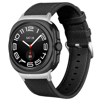 For Samsung Galaxy Watch Ultra 47mm Wrist Strap Genuine Cow Leather Smartwatch Band