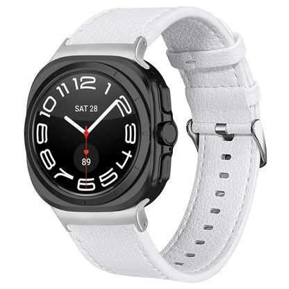 For Samsung Galaxy Watch Ultra 47mm Wrist Strap Genuine Cow Leather Smartwatch Band