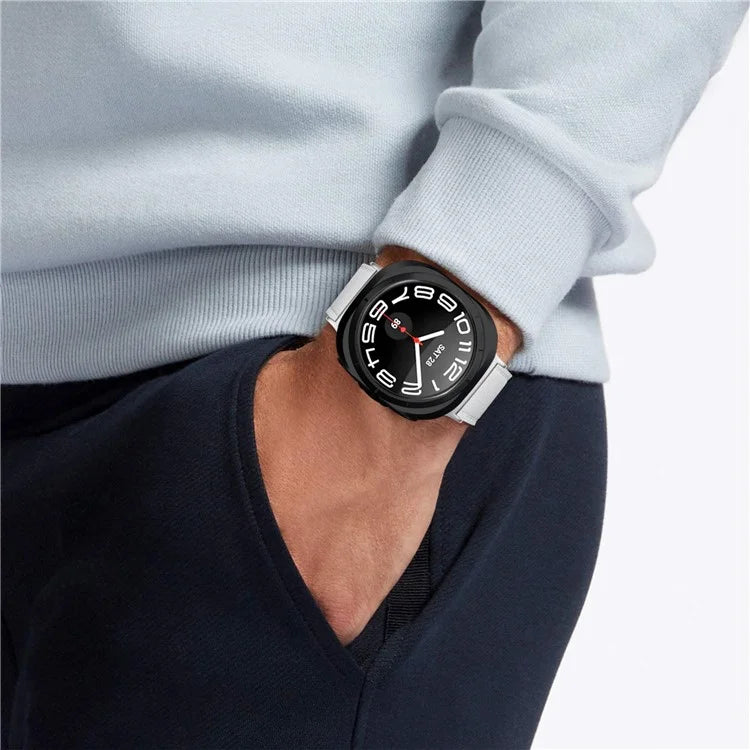 For Samsung Galaxy Watch Ultra 47mm Wrist Strap Genuine Cow Leather Smartwatch Band